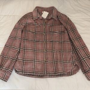 NWT &merci Pink and Grey Flannel
